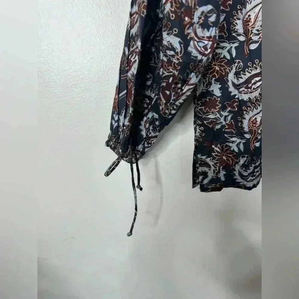 Cleobella Boho Jillian Blouse Avalon Block Print